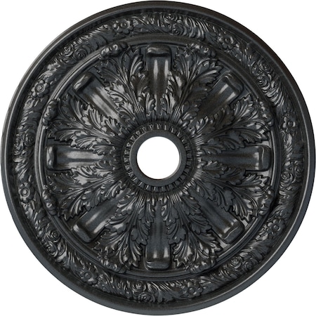 Ekena Millwork Flagstone Ceiling Medallion (Fits Canopies up to 3 7/8"), 30"OD x 3 7/8"ID x 3 1/4"P, Pewter CM30FLPES